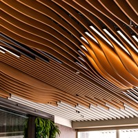 Système de déflecteurs de plafond en aluminium, forme vague moderne, imperméable et ignifuge, pour la décoration intérieure des atriums, des halls et des plazas intérieures