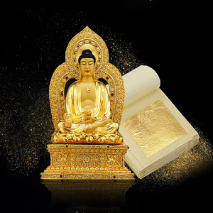 ทองคำเปลว24K 8x8cm ทองคำบริสุทธิ์สำหรับกรอบรูปศิลปะการบูรณะแผ่นทองคำบริสุทธิ์แผ่นฟอยล์สีทองแท้ - Product Image 5