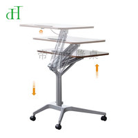 Table de chevet ergonomique pliable moderne pour bureau mobile avec roulettes et rangement pour équipement de travail