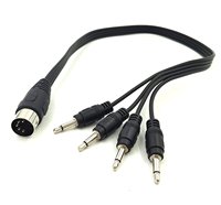 Câble adaptateur auxiliaire mâle à 5 broches DIN mâle à 3.5mm