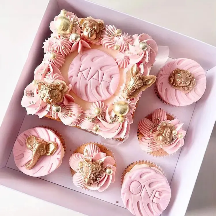 Anneler günü sevgililer günü kek kutusu 5 delik doğum günü kek hediye kutusu Cupcake ambalaj kutuları için