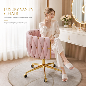 Adjustable Swivel Salon Chair with <b>Wheels</b> for Beauty Barber Shop - Product Image 1