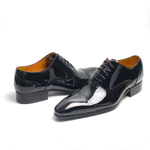 Zapatos de Vestir Formales Cómodos de Cuero Genuino para Oficina y Negocios, Hechos a Mano con Cuero Patentado, Precio de Fábrica al por Mayor - Product Image 2