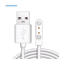Câble d'alimentation magnétique USB 2.0, mâle à 2 broches, pour chargeur de montre connectée, Pogo