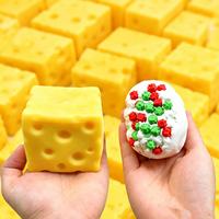Jouet anti-stress en forme de cube de fromage, sonore et moelleux, jouet fantaisie à presser pour enfants, vente en gros
