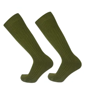 High quality double needle knit thick terry boot knee high socks for men