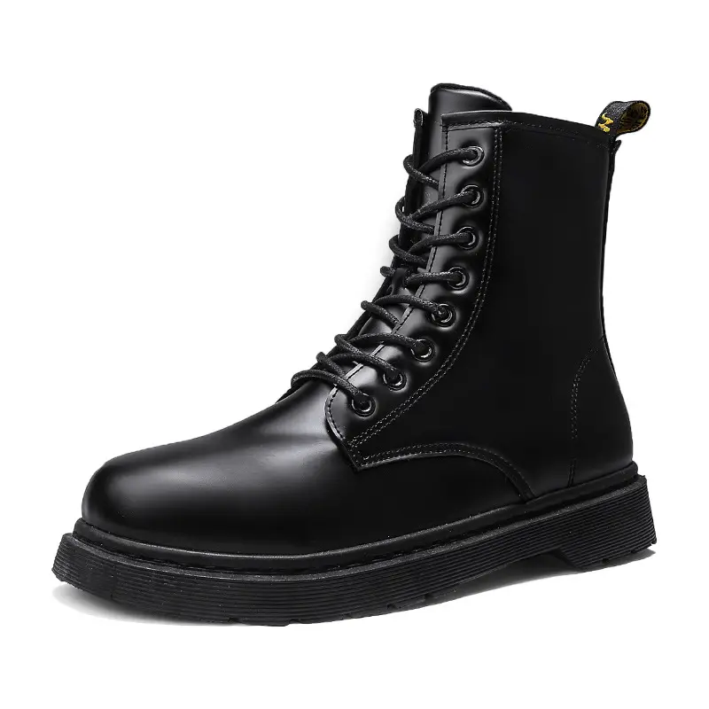 Wholesale men Luxury Fashion Leather Front New Boots Outdoor black warm Winter boots