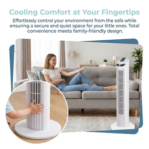 Ventilateur tour Eurotech neuf de 29 pouces, sur pied, oscillant gauche et droite, grand ventilateur sur colonne avec télécommande, pour l'exportation et la maison - Product Image 4