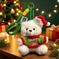 Nouveau style Songshan Toys – Adorable porte-clés, breloque de sac, cadeau, animal en peluche, mini ours en peluche de Noël de 12 cm, pendentif, décoration de poupée