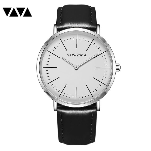 VA VA VOOM Hot Selling Top Brand Elegant Model Luxury Watch Sports Leather Strap Quartz Mens Watch High Quality Simple  Design