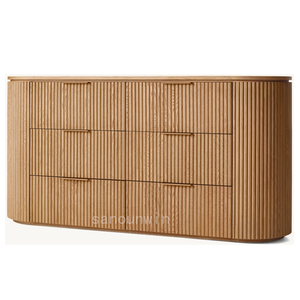 <span class=keywords><strong>Commode</strong></span> à 6 tiroirs en bois massif de style américain moderne, finition chêne naturel vieilli, ensemble de meubles de chambre à coucher, coiffeuses - Product Image 5