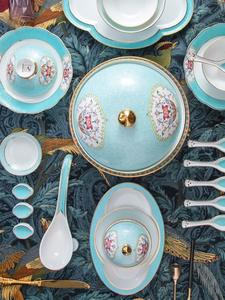 Nouveau produit 86 pièces Service de table en porcelaine de luxe traditionnel chinois pour la décoration de la maison - Product Image 3