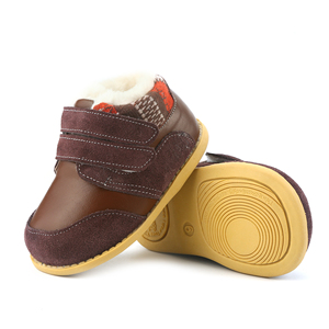 TipsieToes Manufacturer Stock Low Price <strong>Real</strong> Leather Super Soft Stylish Western Flat Fur Boots for <strong>Little</strong> Boy Girl Kids Teenage - Product Image 5