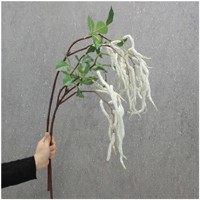 Haute Qualité Artificielle Mousse Vert Suspendu Feuille Vert Blanc Amarante Plante De Mariage Vase Bouquet Arrangement De Fleurs