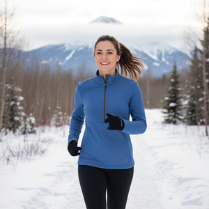 Pullover con cappuccio mezza Zip stampato da donna abbigliamento sportivo per il Fitness traspirante per l'inverno - Product Image 3