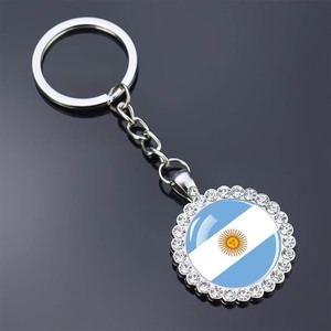 Nuevo Llavero con Bandera de Argentina, Adorno de Cristal con Diamantes de Imitación, Colgante para Llaves, Personalizado con Todas las Banderas Nacionales, Venta al por Mayor - Product Image 1