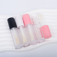 Vente en gros de tubes à gloss à lèvres de grande taille, 5 ml, emballage cosmétique personnalisé avec logo, flacon rond blanc, noir, rose, tubes à gloss à lèvres