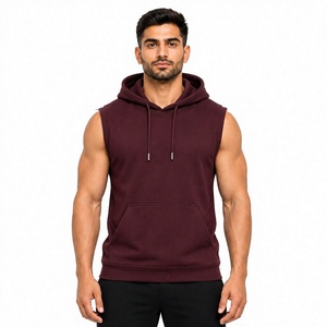 Camiseta Deportiva con Capucha y Logotipo Personalizado 2026 para Hombre, Talla XS, Sin Mangas, Estilo Musculoso, Diseño Sólido o Estampado, Spandex/Poliéster - Product Image 1