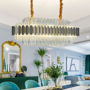 Zèle éclairage en acier inoxydable suspension lustres en cristal suspendus plafond luxe pour chambre - Product Image 3