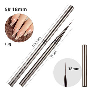 Pinceles para decoración de uñas ultrafinos Mango de metal con forma de cabello ovalado y delineador de cabello Los mejores cepillos Striper para uñas pegadas cerca de mí - Product Image 1