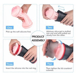 Masturbador Masculino con Vibración, Vagina Real de Bolsillo, Copa de Masturbación Oral, Forma de Linterna, 100% Impermeable, Happy Love, Sexo para Adultos - Product Image 5