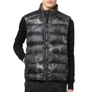 new customize cotton vest padded camouflage-print gilet for man casual sleeveless puff vest