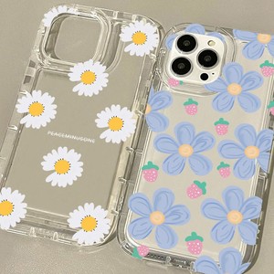 Fragola blu stampa fiore ammortizzatore Anti-caduta paraurti TPU custodia per telefono cellulare per <span class=keywords><strong>Iphone</strong></span> <span class=keywords><strong>Xr</strong></span> Xs11 12 13 14 15 16 17 - Product Image 3