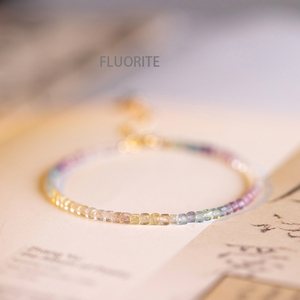 Pulsera de Piedras Preciosas de Fluorita Diminuta Zooying, Joyería Fina Chapada en Oro de 14K - Product Image 5