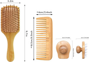 Masajeador de cuero cabelludo al por mayor y peine para aceite, cepillo de madera para champú, cepillo para cuero cabelludo, dispositivos masajeadores de silicona y bambú para el cuero cabelludo - Product Image 2