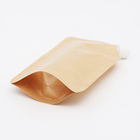 Stock imprimé sur mesure recharge en papier kraft brun biodégradable écologique recyclé pochette à bec debout 100ml 200ml 500ml