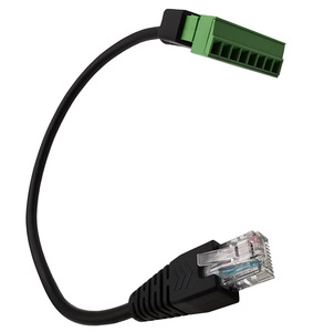 Cable adaptador convertidor <span class=keywords><strong>RJ45</strong></span> macho de extensión de red LAN a terminal de tornillo hembra de 8 pines, negro, CE, Cat 5e SFTP, Cat 8, 20 cm, <span class=keywords><strong>RJ45</strong></span> 1x8 - Product Image 3