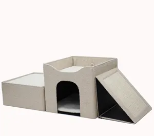 مخصص جديد تصميم داخلي طوي القط وسادة مريحة الكرتون هرش اللعب سرير البيت