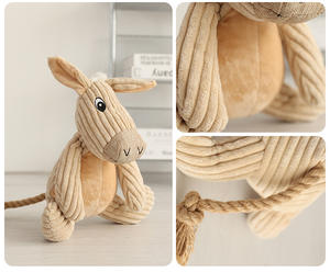 2024 accessori per animali domestici interazione personalizzata soffice trattamento morbido rimorchiatore cucciolo cigolante corda da masticare giocattoli per cani di peluche - Product Image 5