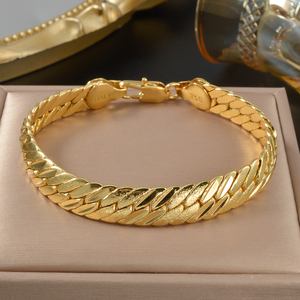 Zeadear flat interwoven textured <b>copper</b> polished personnalisé men women fashion party wholesale 18k gold plated chain <b>bracelet</b> - Product Image 5