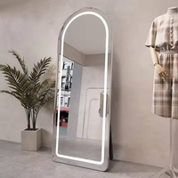 Miroir pleine longueur arqué d'approvisionnement d'usine avec miroirs sur pied à led miroir LED à lumière réglable Smart Touch