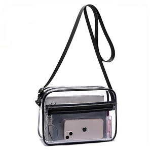 Custom Transparent Clear PVC Crossbody Bag Stadium Approved Purse