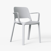 Chaises en plastique empilables modernes blanches pour bureau, salle de formation, extérieur, chaise monobloc en plastique pour événements