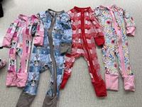 Pyjama grenouillère unisexe en bambou pour bébé, motif animaux de la ferme, avec fermeture éclair bidirectionnelle, collection Printemps Europe Amérique
