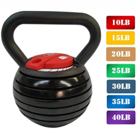 Kettlebell réglable 20LB/40LB avec plaques, pour usage domestique, poids ajustable, vente en gros