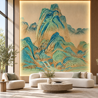 Papier peint mural 3D personnalisé en relief, paysage chinois, cascade de montagne, décoration murale de luxe pour hall d'hôtel, salon