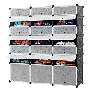 High quality multi-purpose living room furniture storage box combination plastic shoe cabinet shoe rack organizer