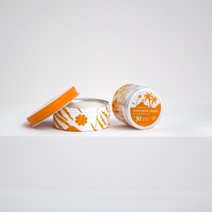 Custom Logo Aluminum Tin Jar for <b>Sunscreen</b> Cream Packaging Recyclable Metal Cosmetic Container - Product Image 2