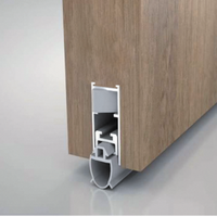 Burlete Flexible Insonorizante de Aluminio Industrial para Puertas de Hotel CS, Sello Inferior de Puerta Antiruido