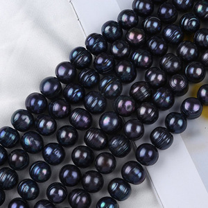 Perlas de Agua Dulce Naturales al por Mayor, 10-13 mm, Verde Pavo Real, Casi Redondas, Hechas a Mano, Accesorios de Joyería DIY, Forma Barroca - Product Image 5