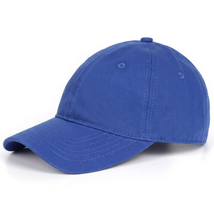 Casquette de baseball unisexe premium bleue à 6 panneaux en coton, réglable, couleur unie, décontractée, pour adultes, toutes saisons, OEM - Product Image 1