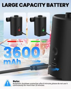 2026 Hiking Camping Accessories Electric Air Pump Inflatables 3600mAh Battery Fast In/Deflating Portable ABS Airbed Pump - Product Image 4