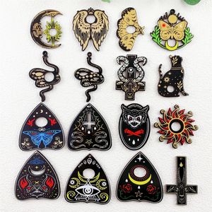 Akrilik <span class=keywords><strong>Tarot</strong></span> Charms ile gotik <span class=keywords><strong>Tarot</strong></span> kurulu çekicilik ay güneş kanat yılan siyah Divination kurulu takı Dangle - Product Image 1