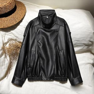 Chaqueta de piel sintética de lichi estilo europeo-americano para <span class=keywords><strong>mujer</strong></span>, nueva colección de otoño 2025, en stock para comercio exterior transfronterizo de la empresa. - Product Image 1