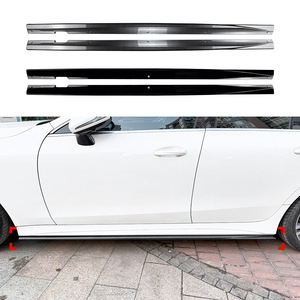 Mercedes-Benz CLS C257 Side Skirt Spoiler Piano Black Carbon Fiber Texture ABS Body Kit 2018+ - Product Image 1