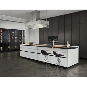 NICOCABINET Town House Project High End Glass Door Keuken Modern Smart Kitchen Design with Touch Open Drawers